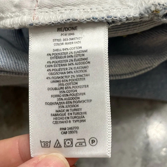 RE/DONE 70S STOVE PIPE Jeans in RIVER FADE size 25 - Picture 8 of 16